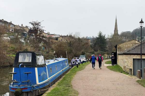 inland waterway boat moored on waterside 
